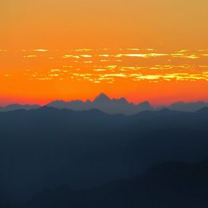 Zonsondergang vanaf de Monte Baldo