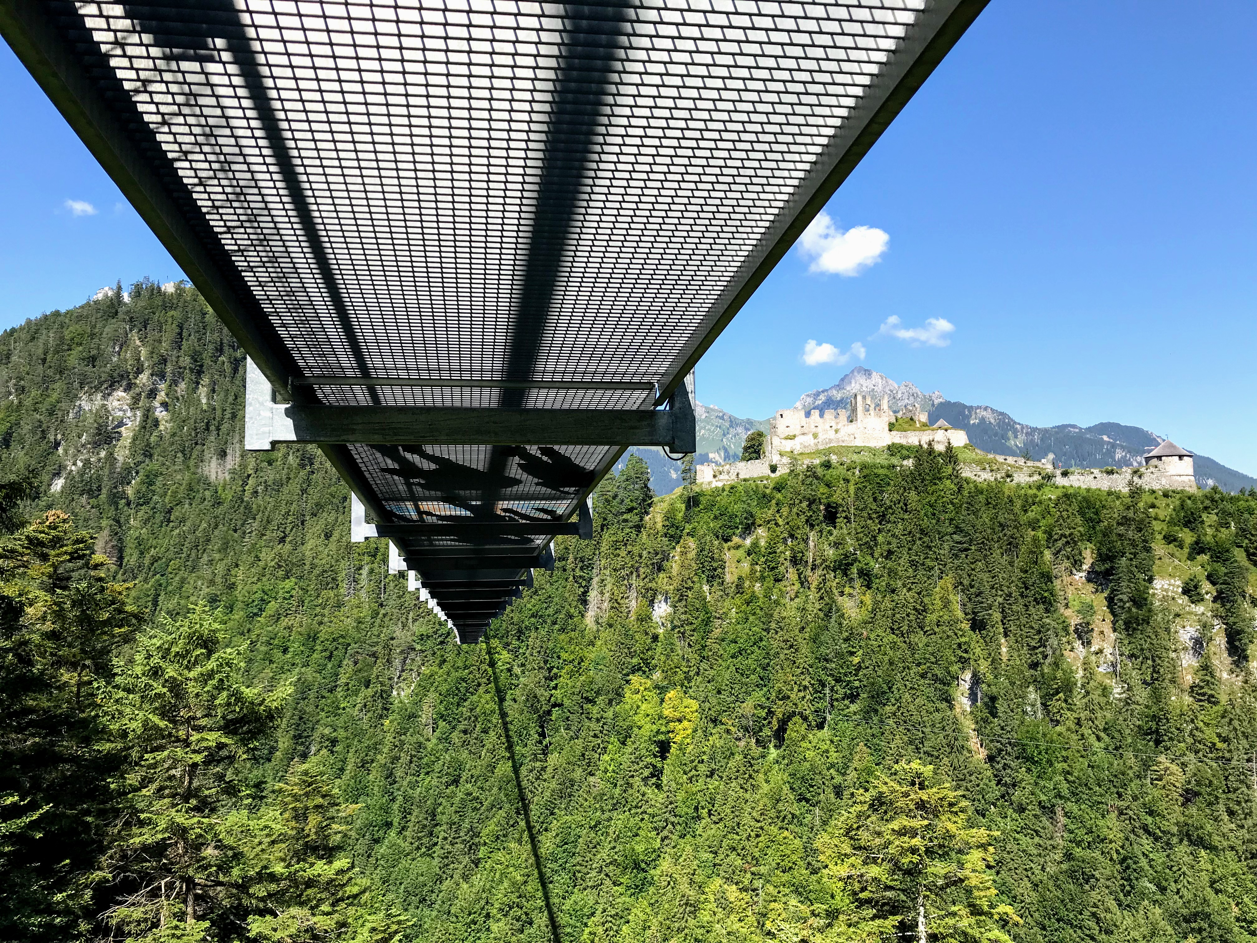 Hangbrug Reutte hoogte