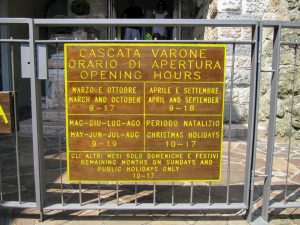 Openingsuren Cascata Varone