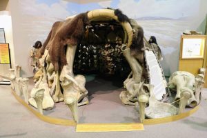 Tent met beenderen van mammoet prehistorie