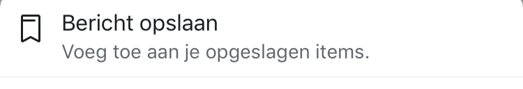 Facebook bericht opslaan