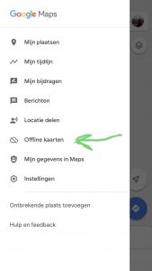 Google Maps Offline kaarten beheren