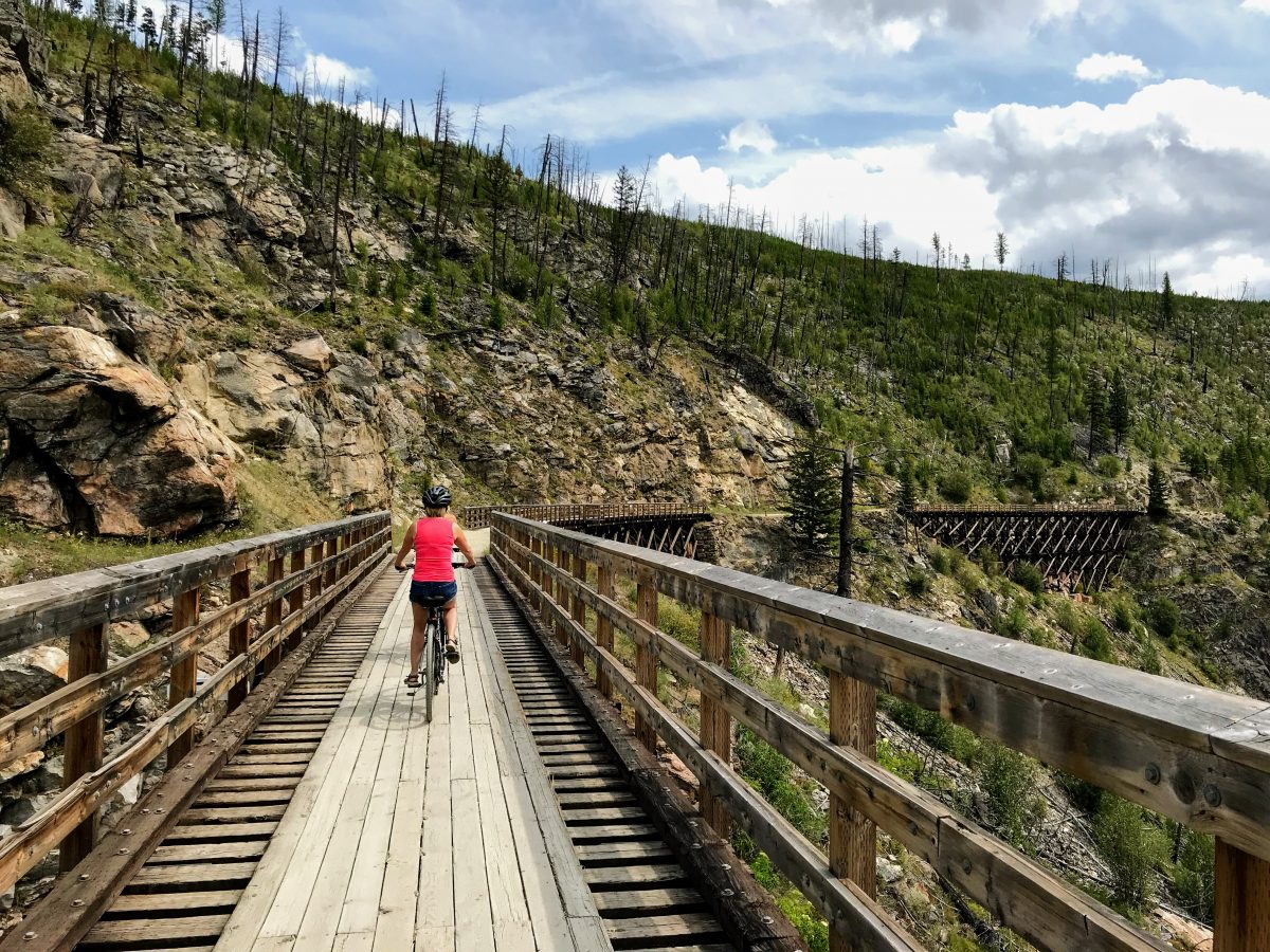 Fietsen in Canada - spoorwegbrug Myra Canyon