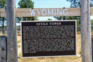 Wyoming Devils Tower information board