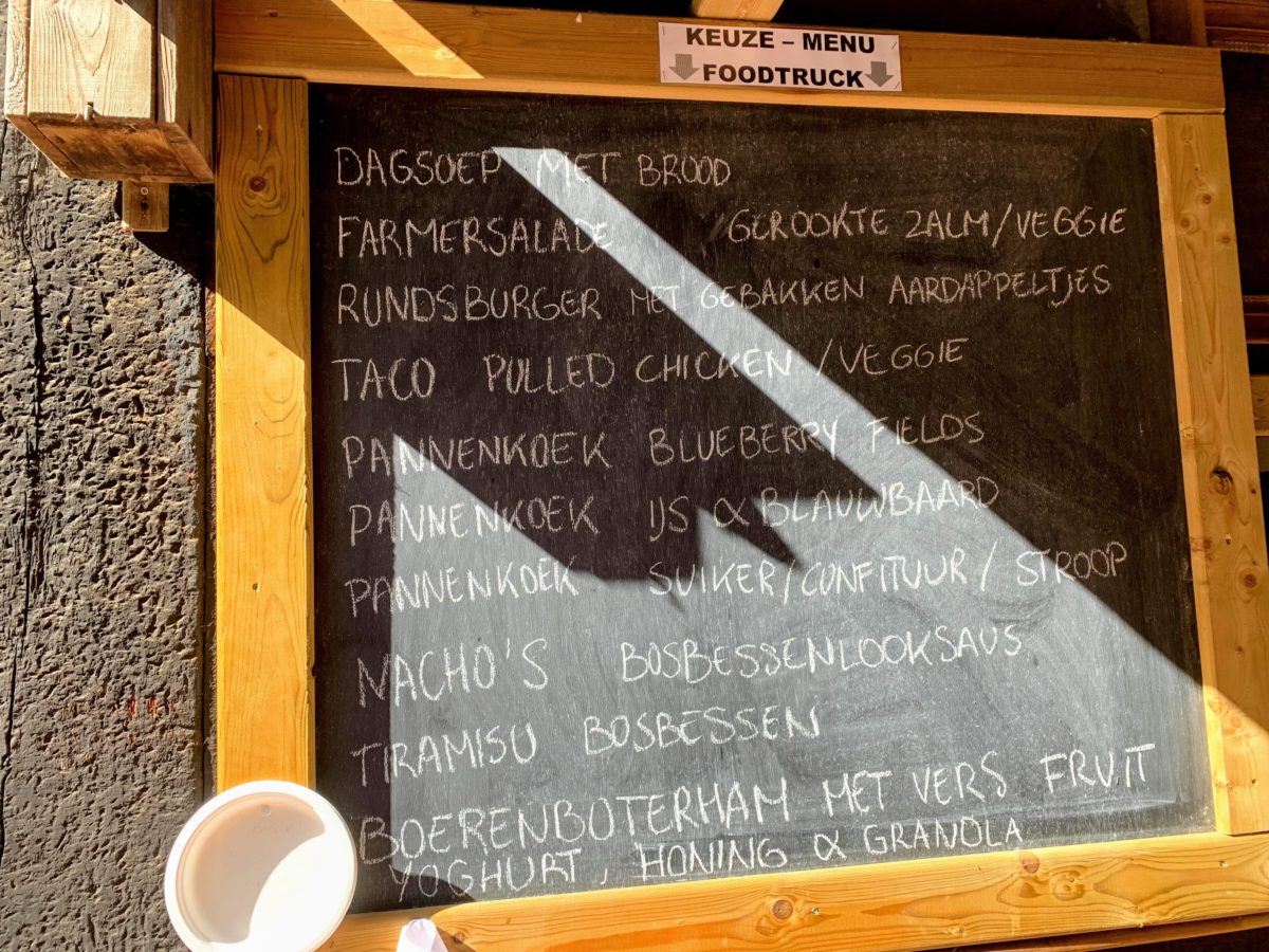 Menu Foodtruck Blueberry Fields